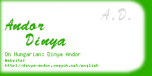 andor dinya business card